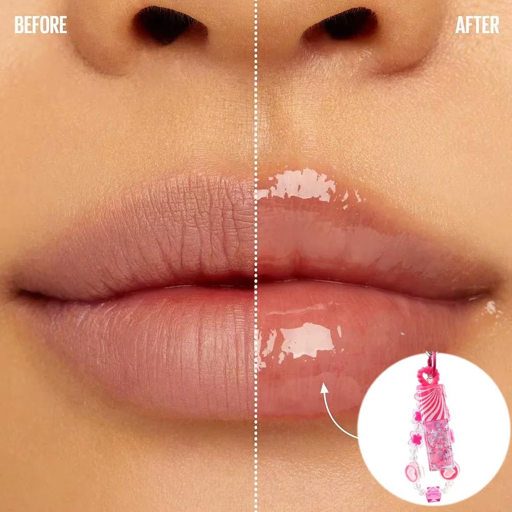 Playful Color-Changing Lip Oil with Beaded Phone Charm & Keychain - Image 4