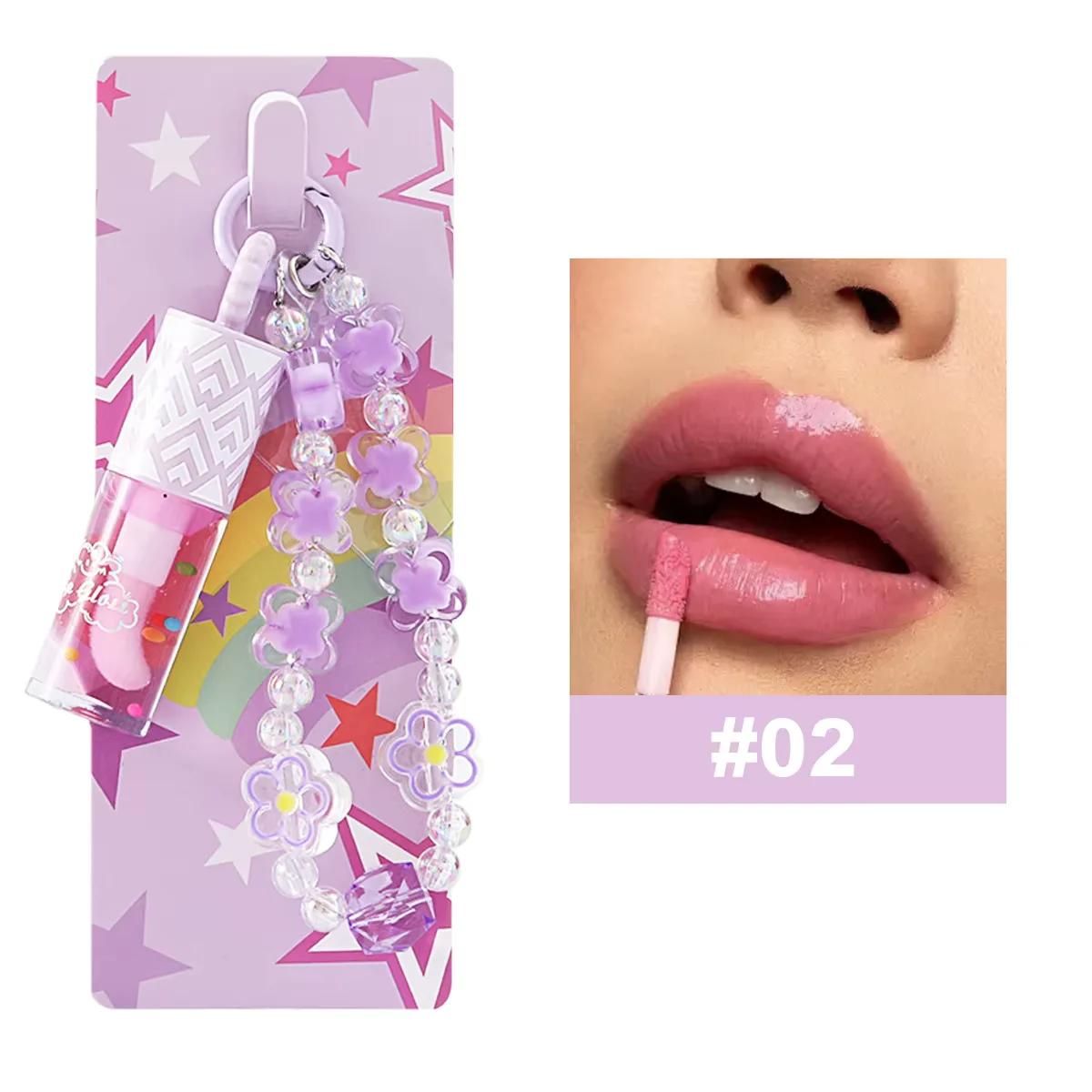 Playful Color-Changing Lip Oil with Beaded Phone Charm & Keychain - Image 7