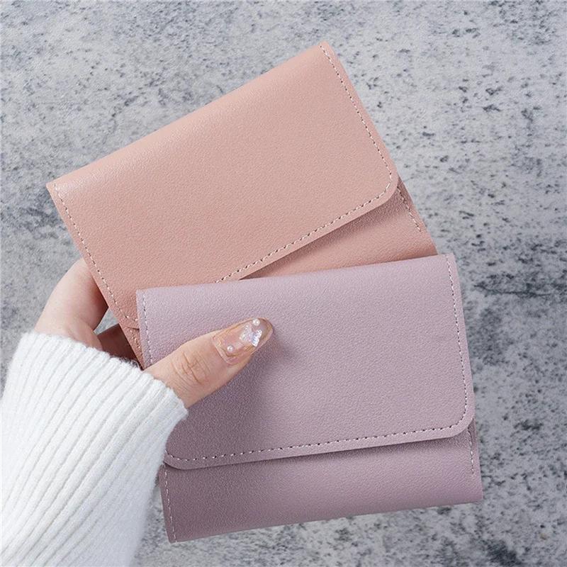 Chic Compact PU Leather Wallet with Secure Hasp Closure – Card Holder & Coin Purse for Women