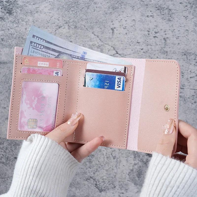 Chic Compact PU Leather Wallet with Secure Hasp Closure – Card Holder & Coin Purse for Women - Image 4