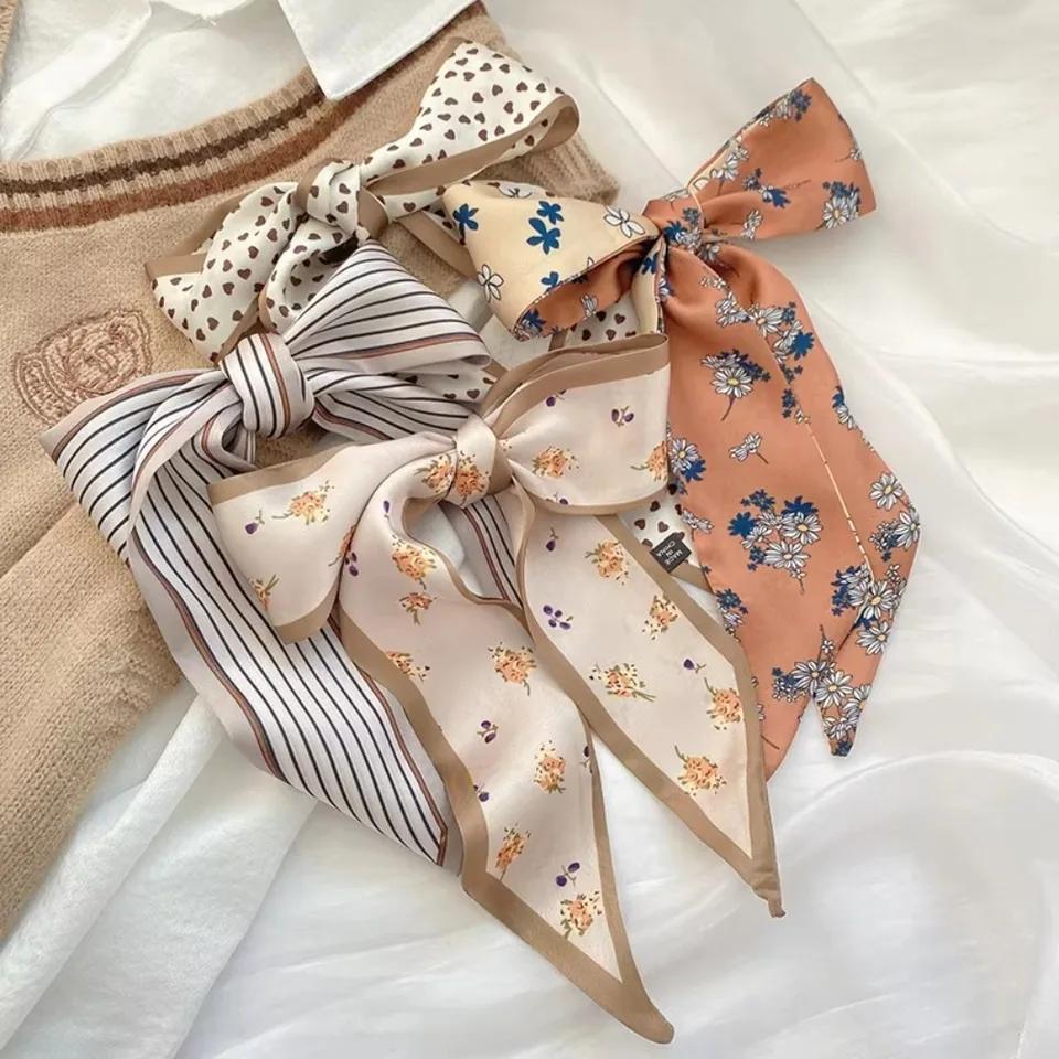 Luxurious Silk-Feel Skinny Scarf and Foulard Ribbon for Hair, Bag, and Wrist Styling