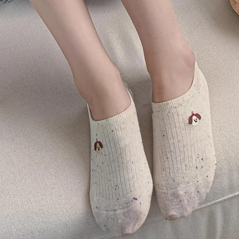Charming Cartoon Animal Embroidered No-Show Socks for Women – Thin, Non-Slip, Everyday Comfort - Image 6
