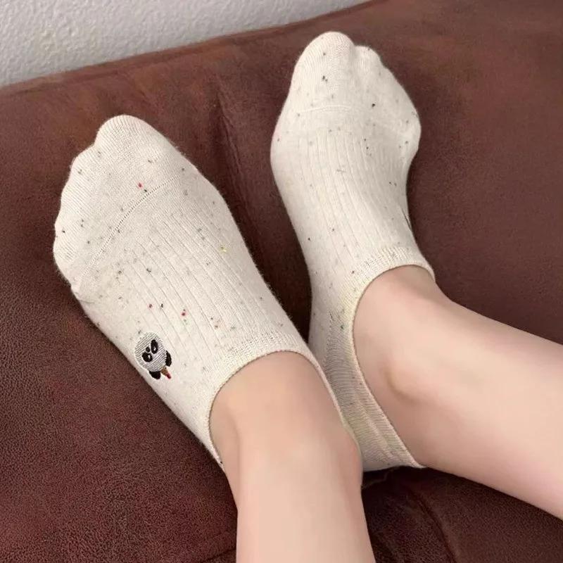 Charming Cartoon Animal Embroidered No-Show Socks for Women – Thin, Non-Slip, Everyday Comfort - Image 9