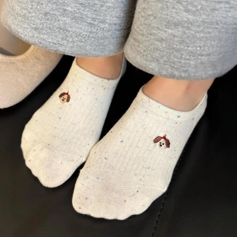 Charming Cartoon Animal Embroidered No-Show Socks for Women – Thin, Non-Slip, Everyday Comfort - Image 11