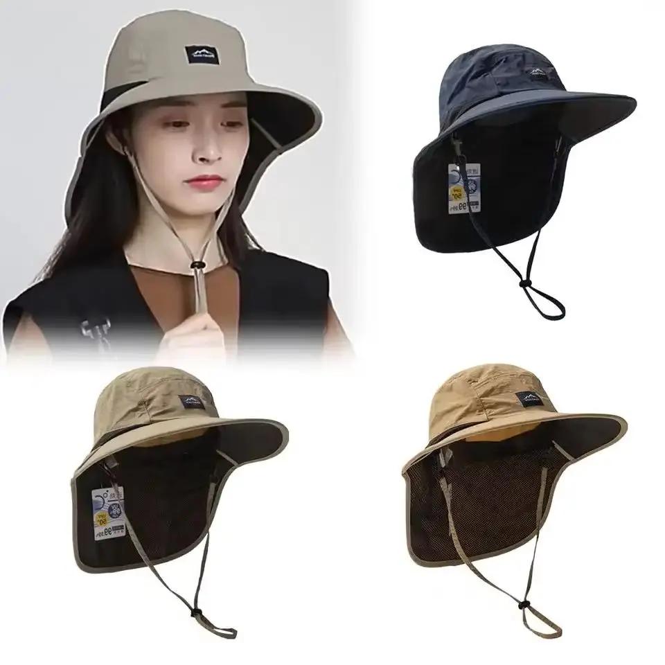 Unisex Outdoor Sun Protection Hat with Wide Brim, Quick-Dry Fabric, and Breathable Neck Flap - Image 1