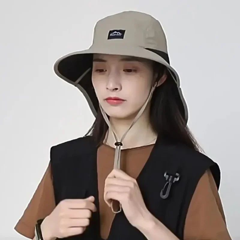 Unisex Outdoor Sun Protection Hat with Wide Brim, Quick-Dry Fabric, and Breathable Neck Flap - Image 4