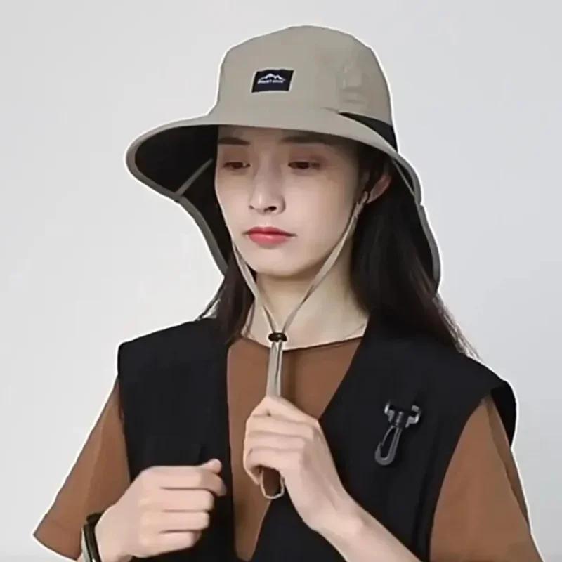 Unisex Outdoor Sun Protection Hat with Wide Brim, Quick-Dry Fabric, and Breathable Neck Flap - Image 4