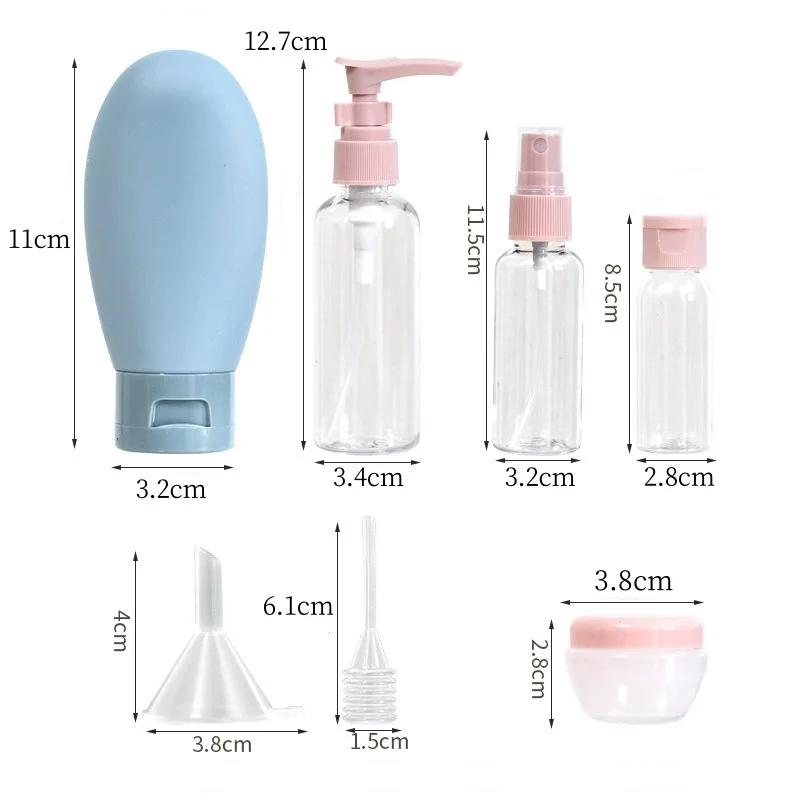 11-Piece Portable Refillable Travel Toiletries Bottle Set with Dispenser Pumps & Jars - Image 5