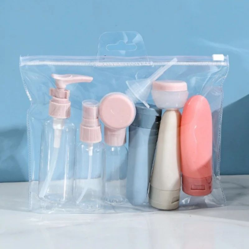 11-Piece Portable Refillable Travel Toiletries Bottle Set with Dispenser Pumps & Jars - Image 7