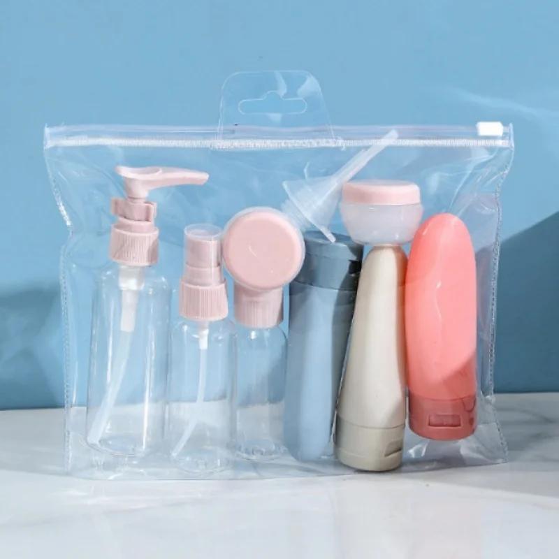 11-Piece Portable Refillable Travel Toiletries Bottle Set with Dispenser Pumps & Jars - Image 7