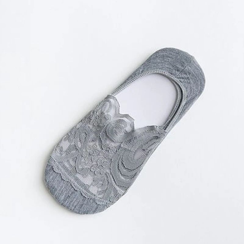 Delicate Floral Lace Non-Slip Invisible Liner Socks for Women – Breathable & Comfortable Footwear - Image 9