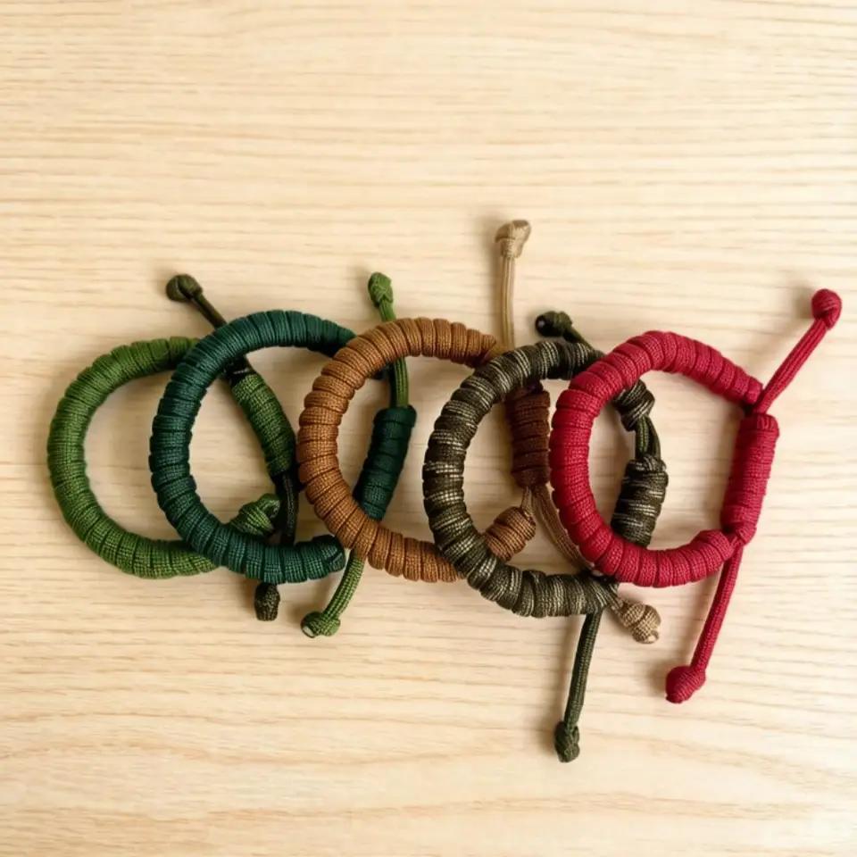 Handmade Adjustable Paracord Survival Bracelet for Outdoor Enthusiasts and Everyday Wear alternate