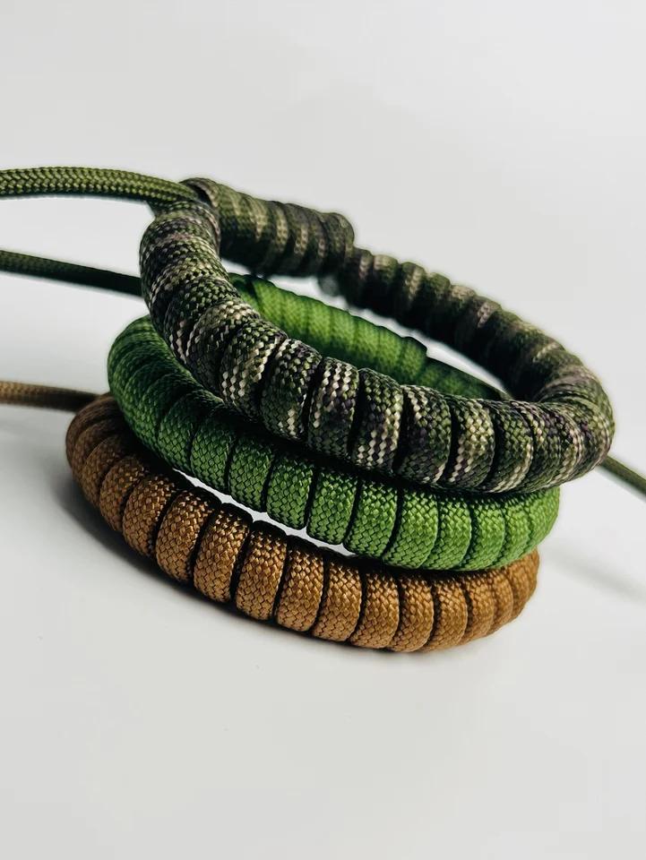 Handmade Adjustable Paracord Survival Bracelet for Outdoor Enthusiasts and Everyday Wear - Image 3