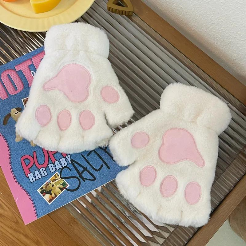 Cozy Plush Cat Paw Fingerless Mittens – Soft Warm Fluffy Animal Claw Gloves for Winter & Fun - Image 13