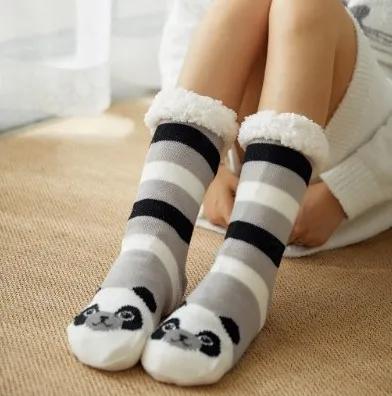 Cozy Nordic Plush Lined Non-Slip Slipper Socks for Winter Warmth & Festive Comfort - Image 9