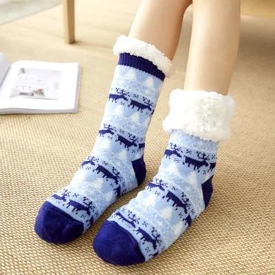 Cozy Nordic Plush Lined Non-Slip Slipper Socks for Winter Warmth & Festive Comfort - Image 12