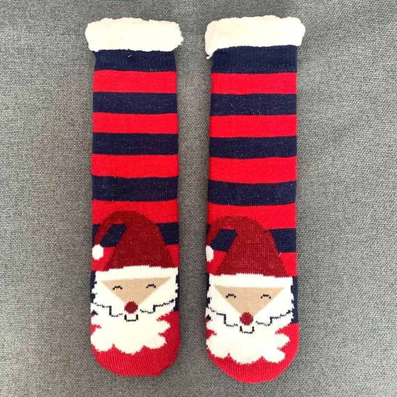 Cozy Nordic Plush Lined Non-Slip Slipper Socks for Winter Warmth & Festive Comfort - Image 16