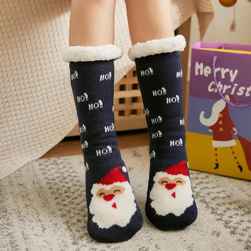 Cozy Nordic Plush Lined Non-Slip Slipper Socks for Winter Warmth & Festive Comfort - Image 19