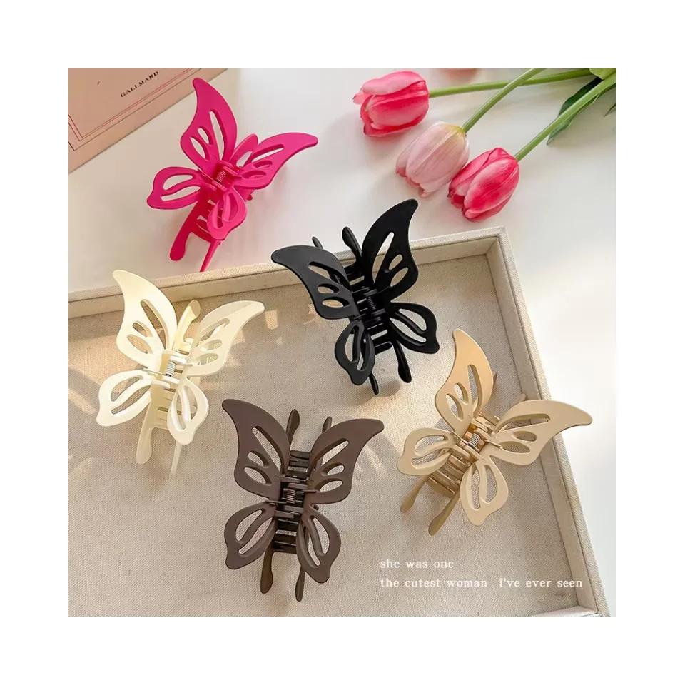 Elegant Matte Hollow Butterfly Hair Claw Clip for Thick Hair – Vintage Inspired Design
