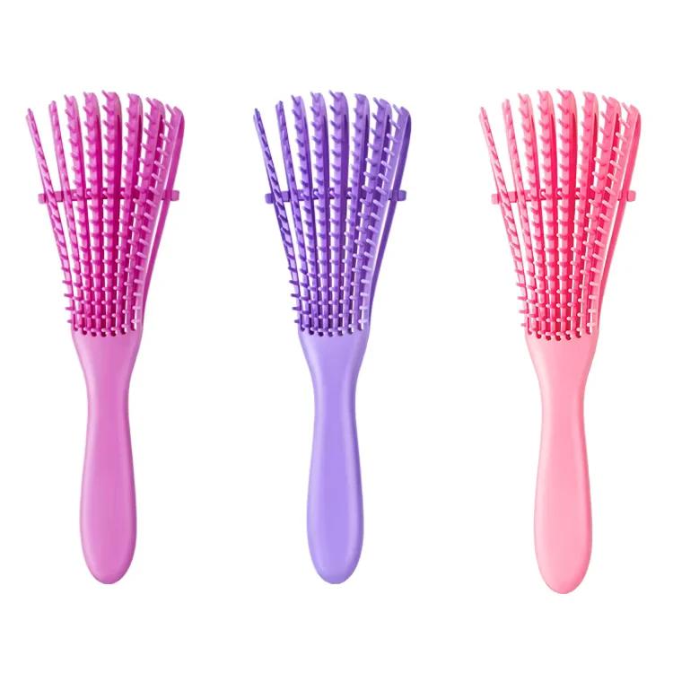 Flexible Eight-Row Detangling & Scalp Massage Hair Brush for All Hair Types