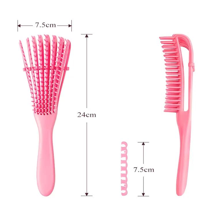 Flexible Eight-Row Detangling & Scalp Massage Hair Brush for All Hair Types alternate