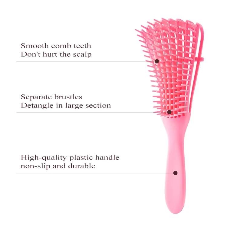 Flexible Eight-Row Detangling & Scalp Massage Hair Brush for All Hair Types - Image 3