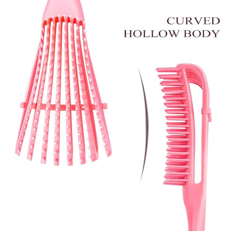 Flexible Eight-Row Detangling & Scalp Massage Hair Brush for All Hair Types - Image 4