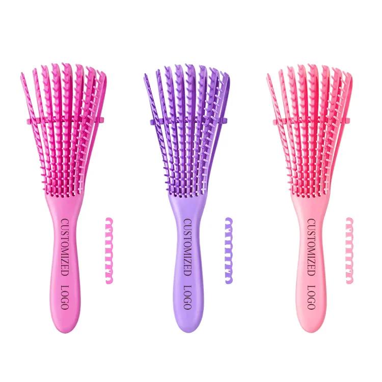 Flexible Eight-Row Detangling & Scalp Massage Hair Brush for All Hair Types - Image 6