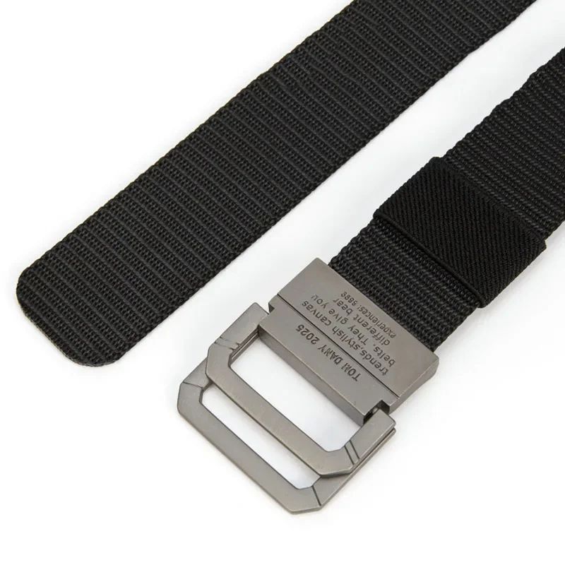 Men's Durable Canvas Webbing Belt with Quick-Release Buckle for Casual & Everyday Style - Image 3