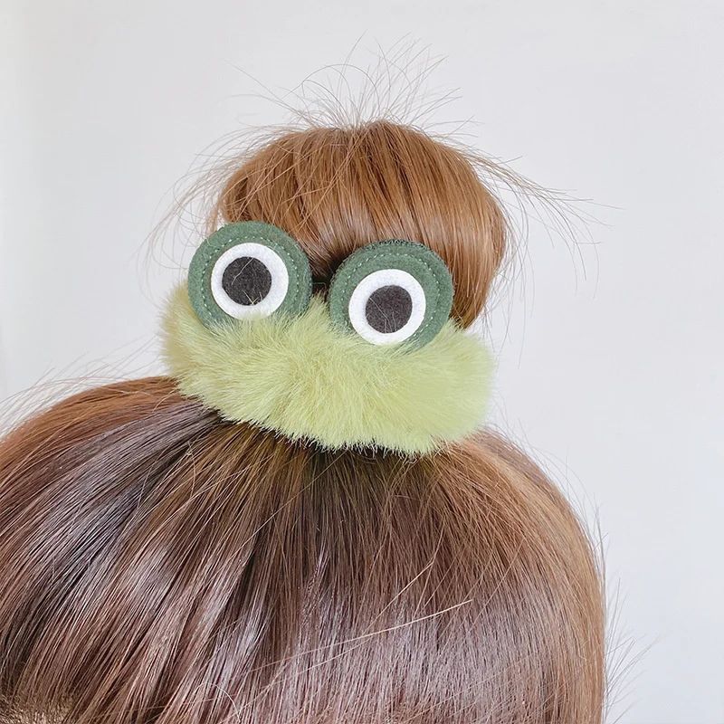 Charming Plush Animal Ear Scrunchies – Soft Elastic Hair Ties for Girls & Women - Image 4