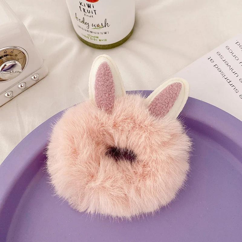 Charming Plush Animal Ear Scrunchies – Soft Elastic Hair Ties for Girls & Women - Image 7