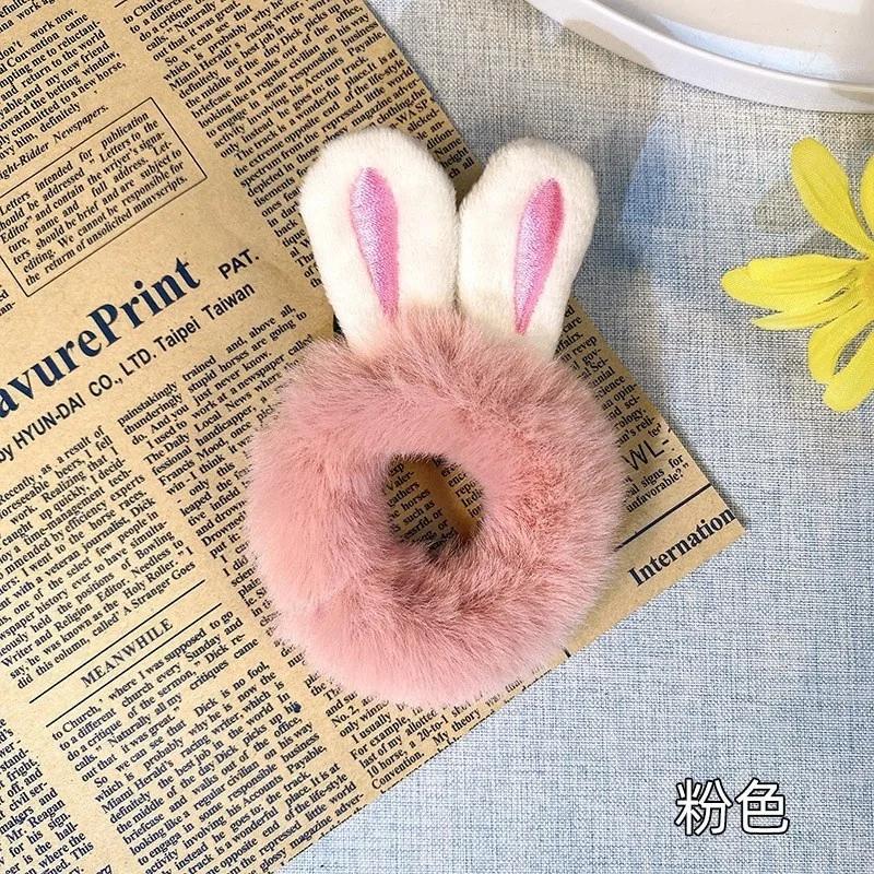Charming Plush Animal Ear Scrunchies – Soft Elastic Hair Ties for Girls & Women - Image 10