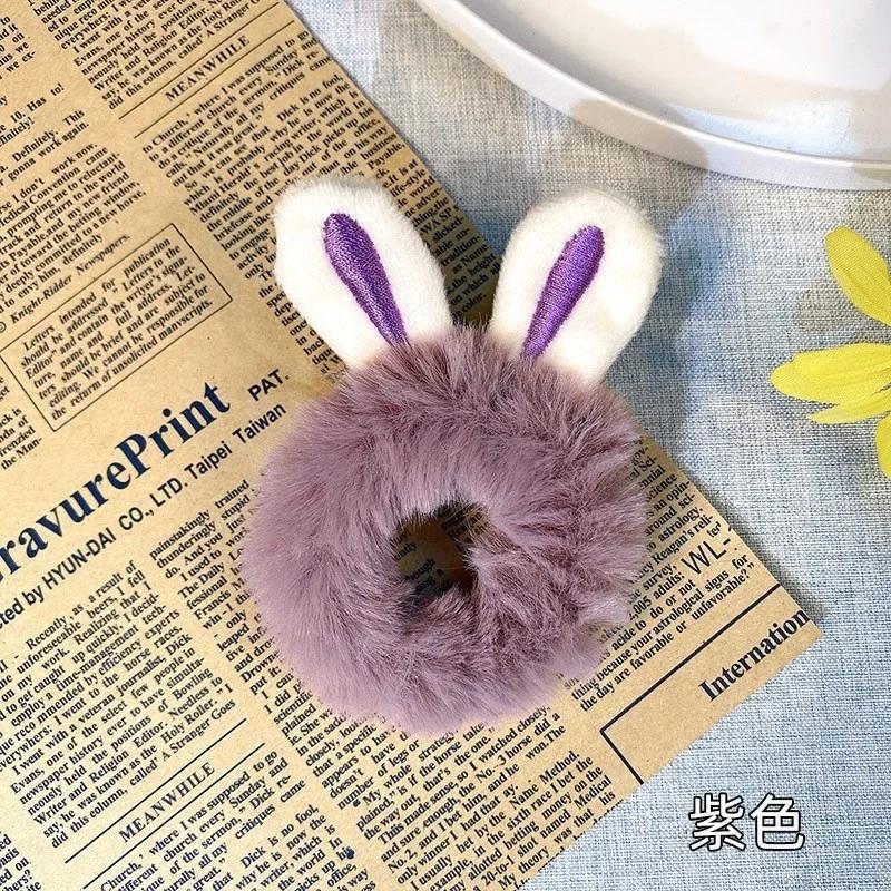 Charming Plush Animal Ear Scrunchies – Soft Elastic Hair Ties for Girls & Women - Image 11