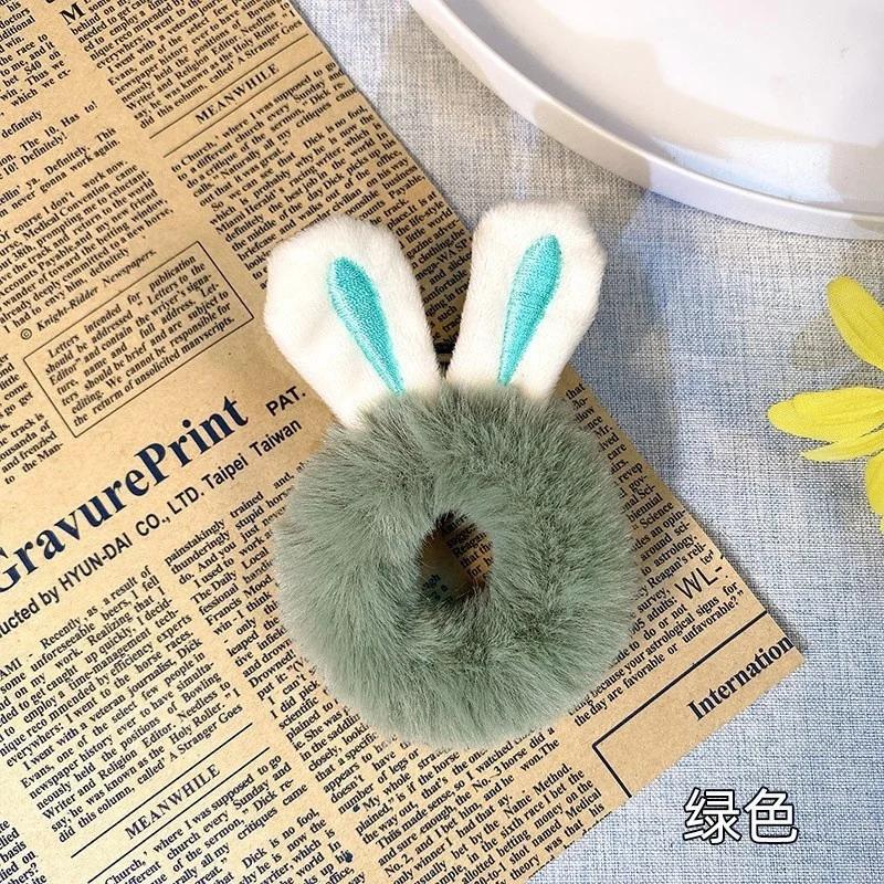 Charming Plush Animal Ear Scrunchies – Soft Elastic Hair Ties for Girls & Women - Image 12