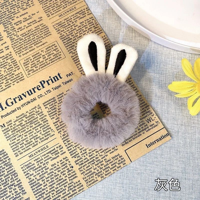 Charming Plush Animal Ear Scrunchies – Soft Elastic Hair Ties for Girls & Women - Image 13