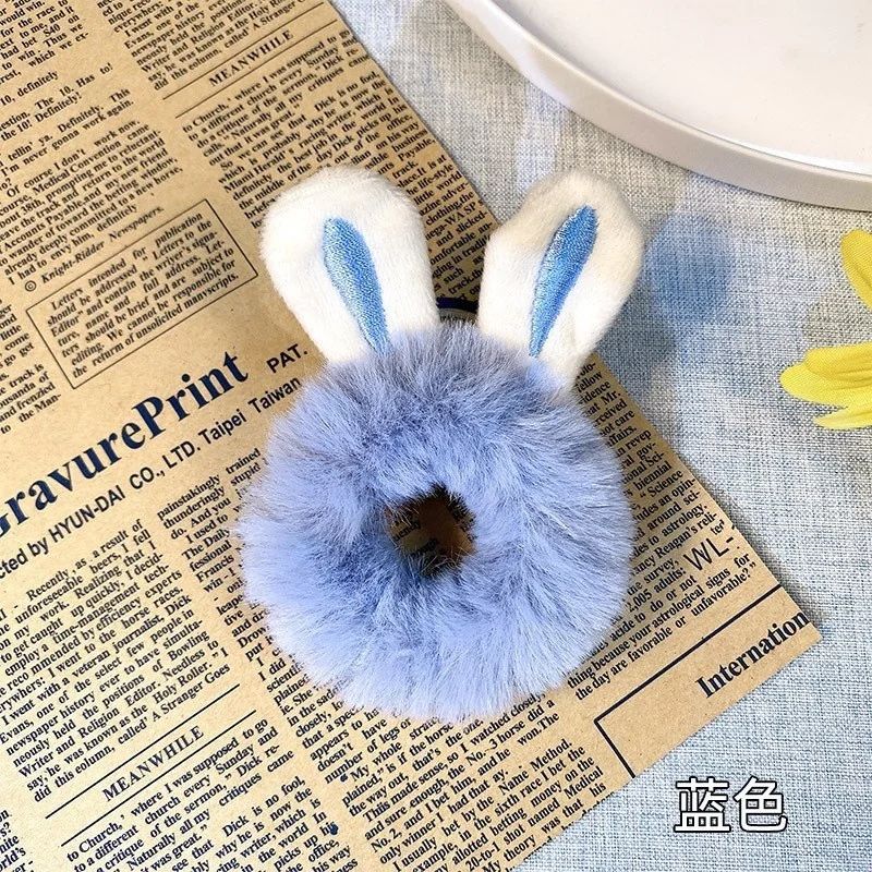 Charming Plush Animal Ear Scrunchies – Soft Elastic Hair Ties for Girls & Women - Image 15
