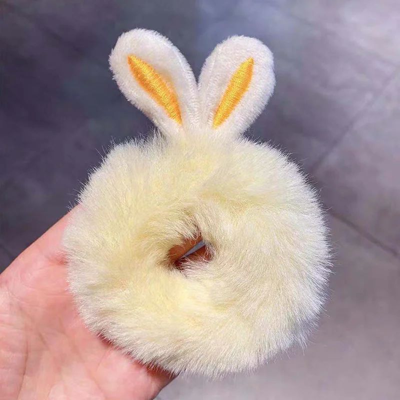 Charming Plush Animal Ear Scrunchies – Soft Elastic Hair Ties for Girls & Women - Image 16