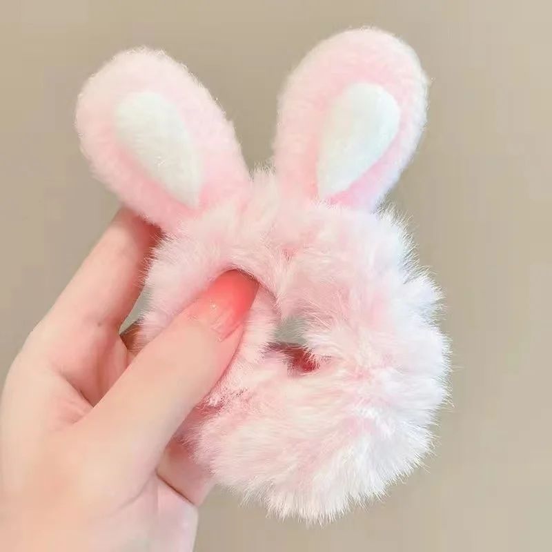 Charming Plush Animal Ear Scrunchies – Soft Elastic Hair Ties for Girls & Women - Image 17