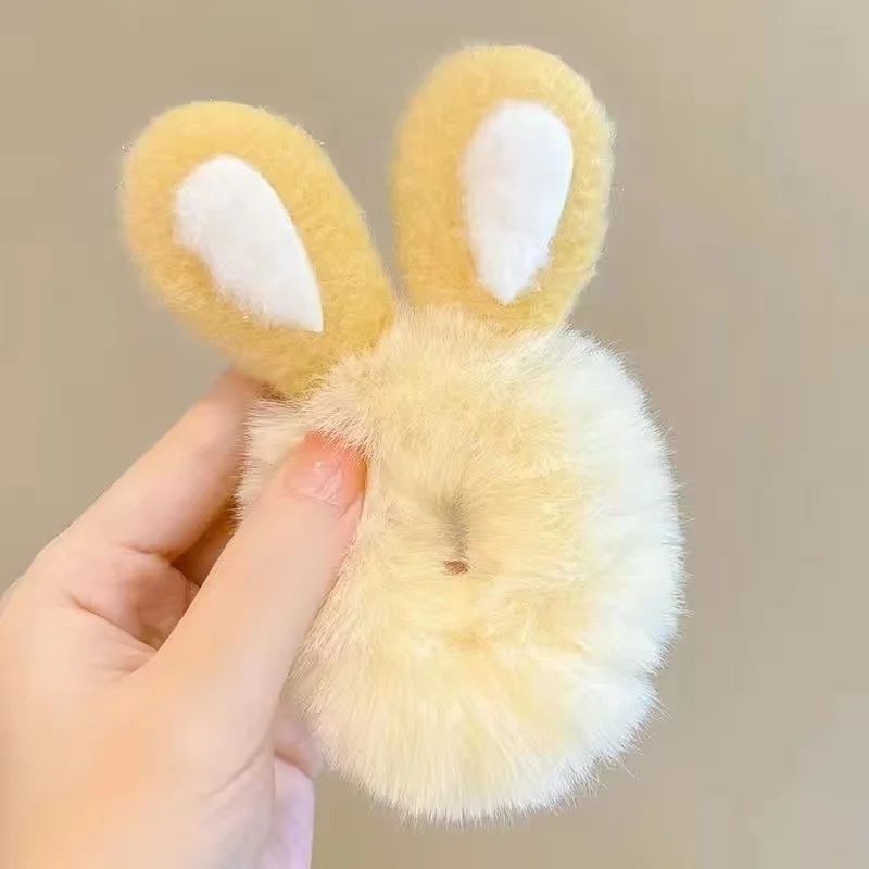 Charming Plush Animal Ear Scrunchies – Soft Elastic Hair Ties for Girls & Women - Image 18