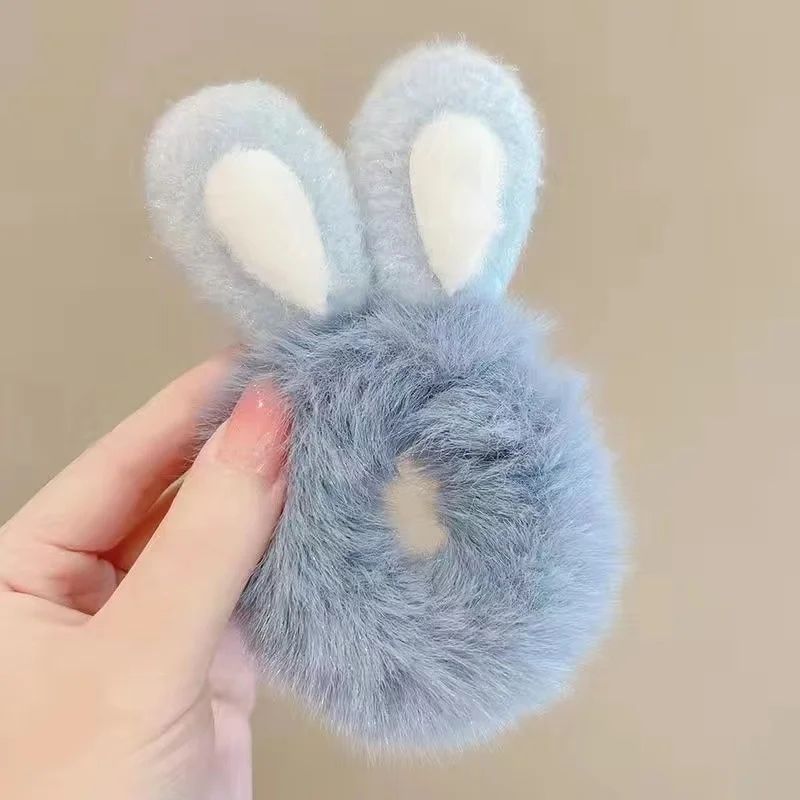 Charming Plush Animal Ear Scrunchies – Soft Elastic Hair Ties for Girls & Women - Image 19