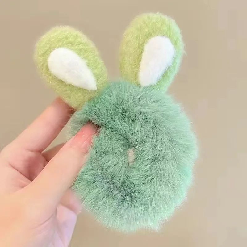 Charming Plush Animal Ear Scrunchies – Soft Elastic Hair Ties for Girls & Women - Image 20