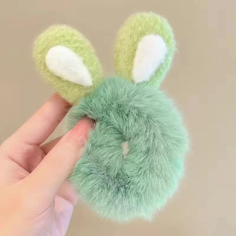 Charming Plush Animal Ear Scrunchies – Soft Elastic Hair Ties for Girls & Women - Image 20