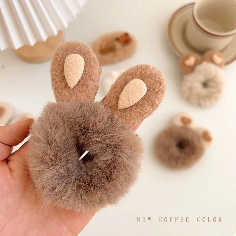 Charming Plush Animal Ear Scrunchies – Soft Elastic Hair Ties for Girls & Women - Image 22