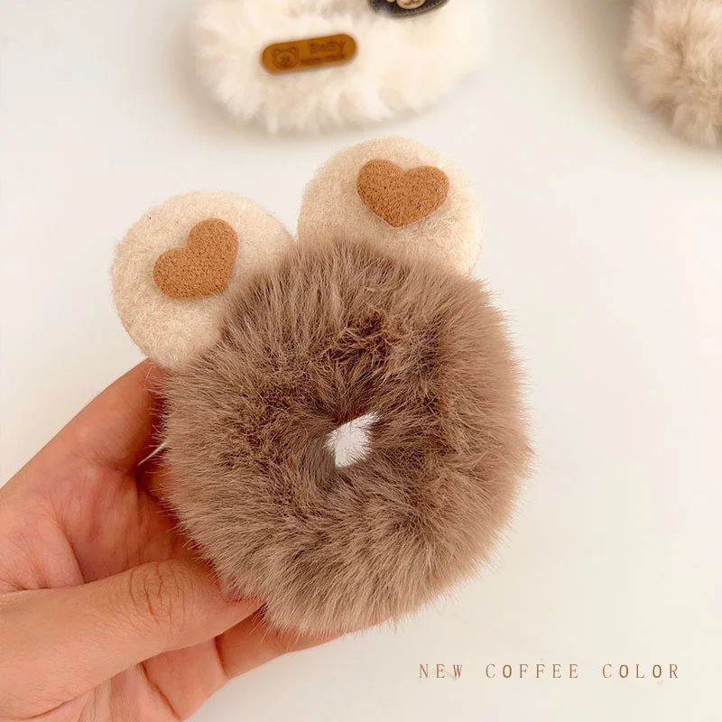 Charming Plush Animal Ear Scrunchies – Soft Elastic Hair Ties for Girls & Women - Image 24