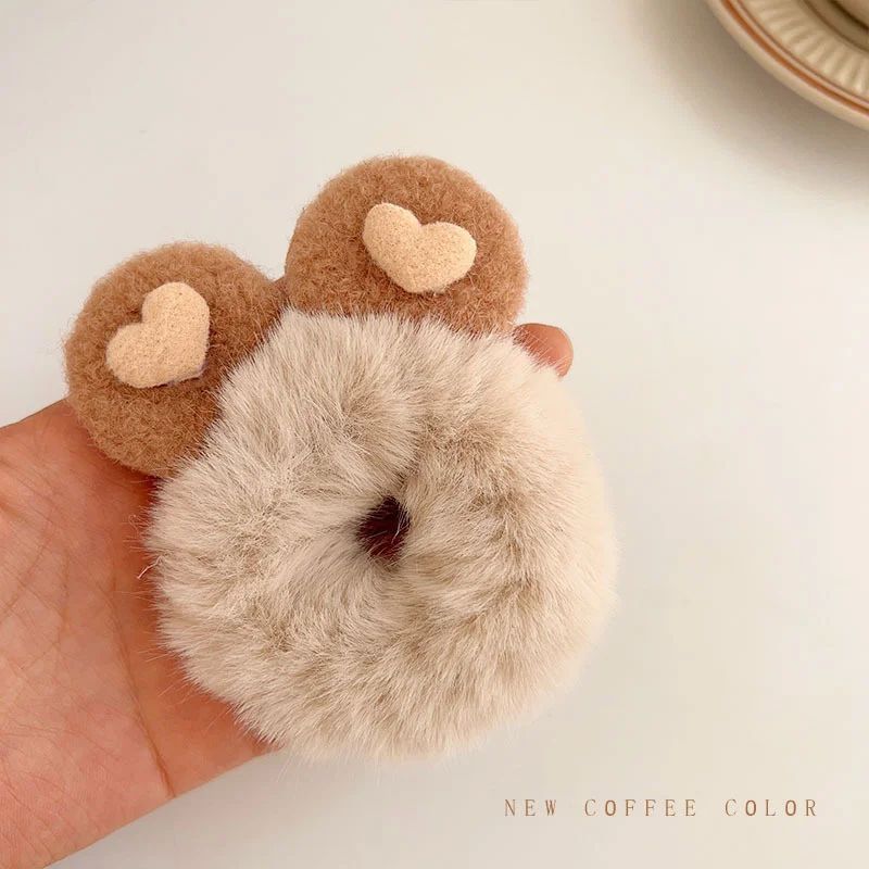 Charming Plush Animal Ear Scrunchies – Soft Elastic Hair Ties for Girls & Women - Image 25