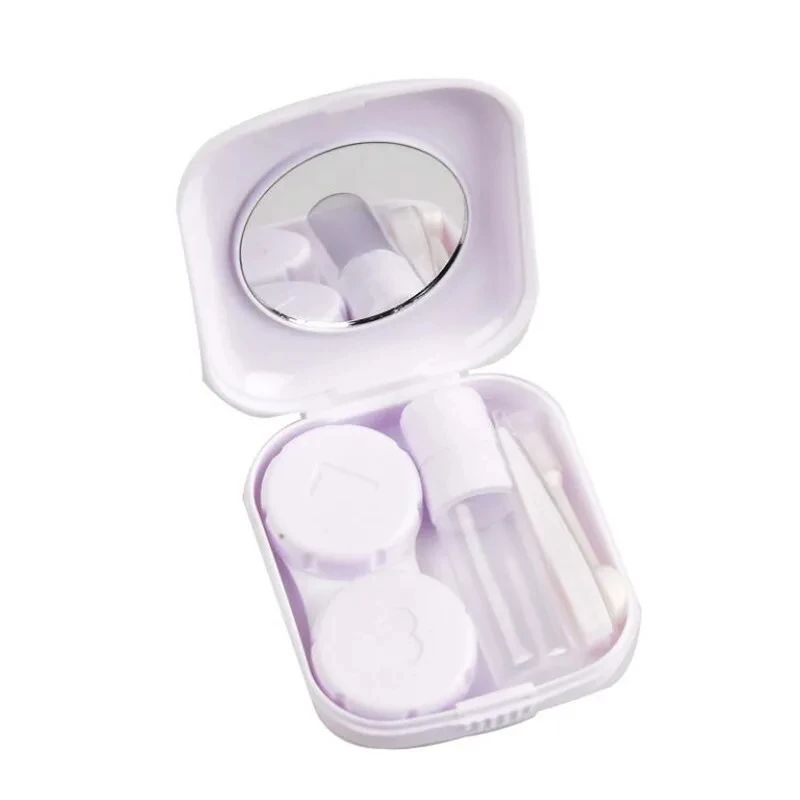 Compact Square Contact Lens Travel Kit with Mirror and Accessories for Women - Image 3