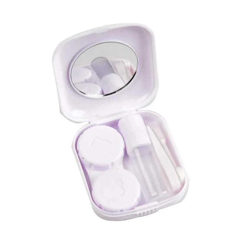 Compact Square Contact Lens Travel Kit with Mirror and Accessories for Women - Image 3