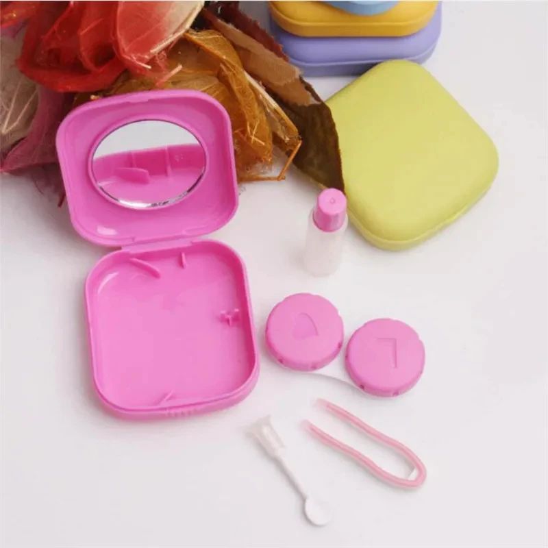 Compact Square Contact Lens Travel Kit with Mirror and Accessories for Women - Image 4