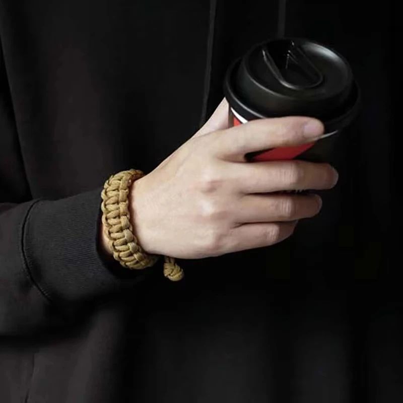 Adjustable 550 Paracord Survival Bracelet for Outdoor Adventures & Emergency Preparedness - Image 3