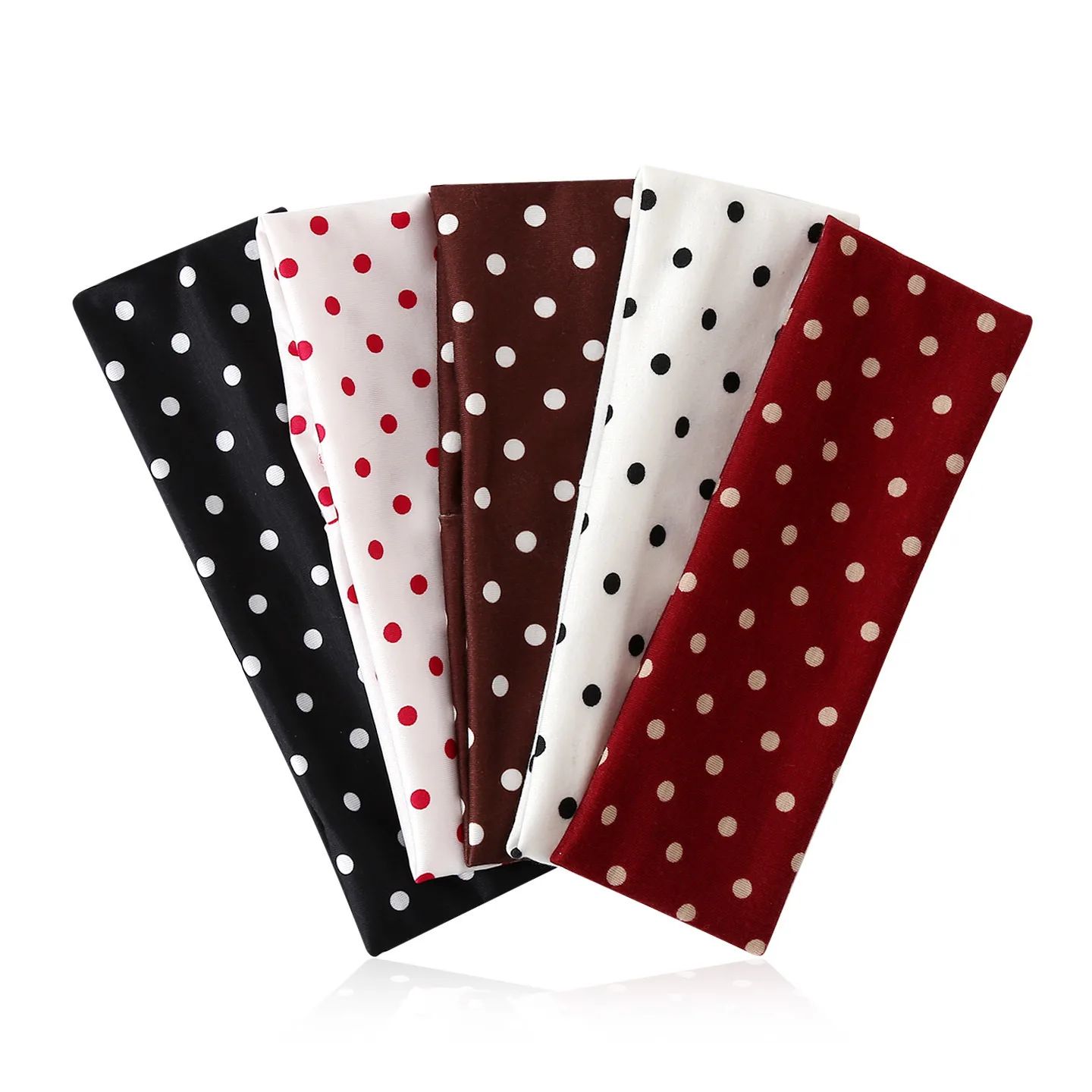 Chic Polka Dot Elastic Sports Headband for Women — Non-Slip Yoga & Active Lifestyle Hair Accessory